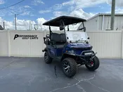 Denago EV Nomad XL 4 Passenger Blue Lifted Golf Cart