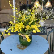 orchid and lily vase