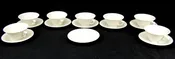 15pc Lot Vintage White Cream Syracuse Demitasse Shellege Cup & Saucer China Set