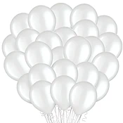 100ct, 12in, White Pearl Latex Balloons