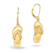 Hawaiian Slipper Diamond Leverback Earrings