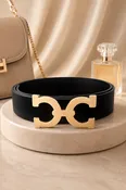 Chic Interlocking Buckle Faux Leather Belt