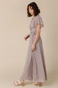 Naples Flutter Sleeve Wrap Maxi - Blush Taupe