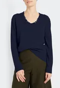 Cashmere Blend Distressed Pullover
