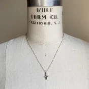 Anne Pave Diamond Cross Necklace