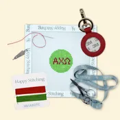 Alpha Chi Omega Happy Stitching All-In-One Key Fob/Bag Tag Kit