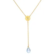 16" Throat Chakra Lariat Necklace
