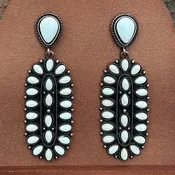 Faux White Buffalo Long Cluster Earrings Brown - $27 New With Tags - From Cimarron
