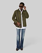 Blouson dos brodé en coton kaki