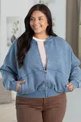 Acid Washed Fleece Bomber Jacket