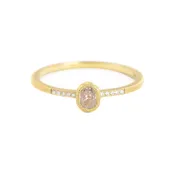 Blockette Oval Light Opaque Diamond Pave Ring in 18kt by Dawes Designs