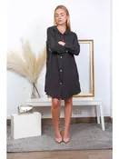 100% Linen Short Solid Dress 197