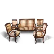 Authentic 19th Century France Empire five Pieces Mahogany Salon - Perfectly Restored