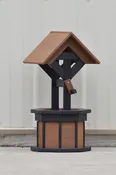 2 ft. Poly Wishing Well Flower Planter, (Antique Mahogany/Black)
