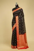 Black Banarasi Georgette Saree with Red Border