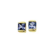 0.56 Carat Princess Cut Tanzanite Earrings
