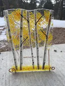 Aspen Tree Glass Art Fall 5X7