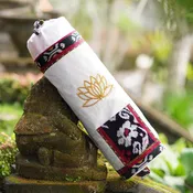 Lotus Lagoon in Ivory Javanese Ikat Cotton Yoga Mat Bag