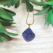 Agate Druzy Titanium Pendant