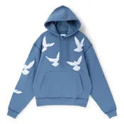 3.Paradis Flying Doves Hooded Sweater (Bluegrey)