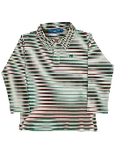 Boys' Holly Striped Long Sleeve Performance Polo