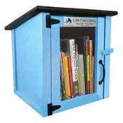 Composite One Story Light Blue Little Free Library