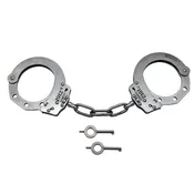 1912 Rhino Heavy Duty Long Chain Stainless Steel Handcuffs, Dual Keyways
