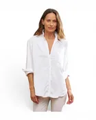 Frank & Eileen White Stonewashed-Italian Denim Shirt