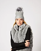 Adison Faux Fur Pom Pom Beanie