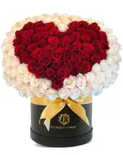 100 heart design roses in a luxury box
