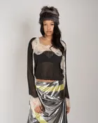 Black Lingerie Lace Knit Camisole