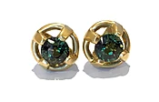 EARRING 543 - Green Sapphires in 18kt Yellow Gold