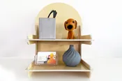 Minimalist 2-Tier Wooden Display Rack – Perfect for Notebooks, Journals & Small Gifts