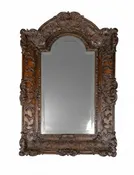 18th Century Foxed Mirror in Carved Wooden Frame