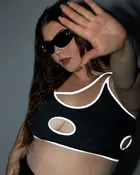Backstage Baddie Reflective Cutout Top