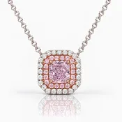 0.68ct Fancy Light Pinkish Purple Radiant Diamond Pendant SI1 GIA