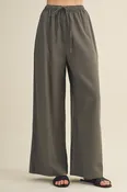 ALEXA OLIVE WIDE-LEG PANTS