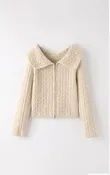 Cable Knit Zip-Up Cardigan