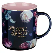 Be Still and Know Floral Ceramic Mug - Psalm 46:10