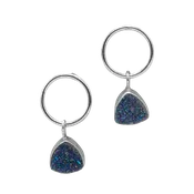 1 Stone Blue Drusy Earrings GZ NW 7267