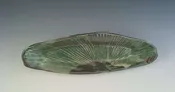 Long oval fan palm serving boat