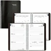 Blueline Weekly Academic Planner Julian Dates - Weekly - July 2025 to July 2026 - 1 Week Double Page Layout - 5" x 8" Sheet Size - Twin Wire - Black - Soft Cover, Tear-off - 1 Each