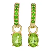 18K Gold Plated 1.82ctw Arizona Peridot & Chrome Diopside Charm Earrings