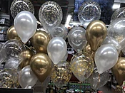 15 - 12"  Latex Balloons Bouquet Inflated Attached with Weight