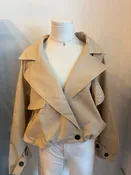 Balloon Crop Trench Jacket