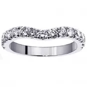 0.90 CT Large Diamond Wedding Band in 14k White Gold