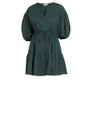 *Amanda Uprichard Newbury Elbow Sleeve Split Neck Tiered Mini Dress, Size S