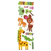 3D Jungle Animal Puffy Stickers, 11-Piece
