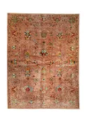 Oriental Rug Afghan Handmade Area Transitional 5'8"x7'9" (6x8) Green Green Floral Design #A36557