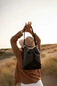 Ami Drawstring Tote in Caribbean Blue